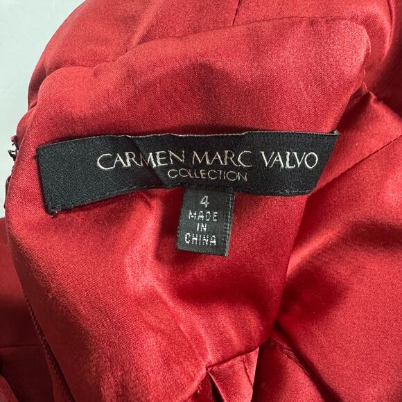 Vintage Formal Red Silk Bias Cut Gown 4 90s Y2K Whimsygoth Vamp She's All That - Picture 6 of 15